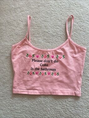 Pink Funny Graphic Tank Top